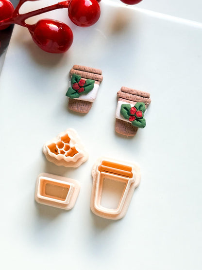Christmas Coffee Cup Clay Cutter Set – Holiday Earring Tool