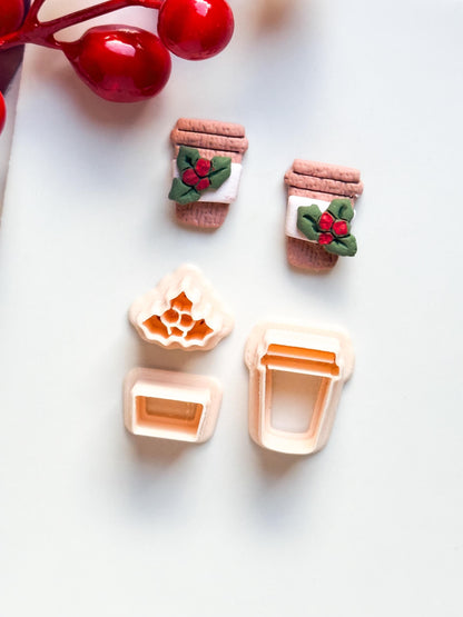 Christmas Coffee Cup Clay Cutter Set – Holiday Earring Tool