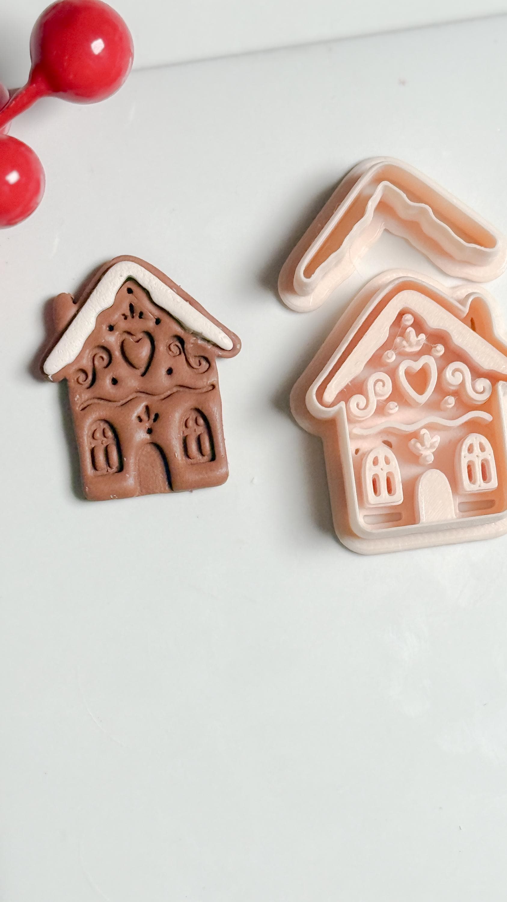 Gingerbread House Clay Cutter – Christmas Polymer Clay Earring and Ornament Tool