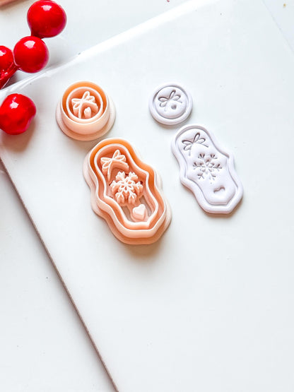 Snowflake Bow Clay Cutter Set – Christmas Dangle Earring Polymer Clay Tool