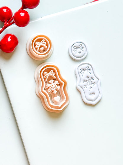 Snowflake Bow Clay Cutter Set – Christmas Dangle Earring Polymer Clay Tool