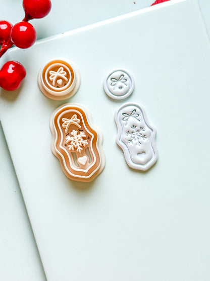 Snowflake Bow Clay Cutter Set – Christmas Dangle Earring Polymer Clay Tool