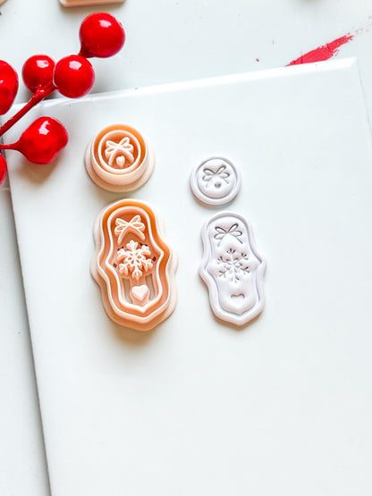 Snowflake Bow Clay Cutter Set – Christmas Dangle Earring Polymer Clay Tool