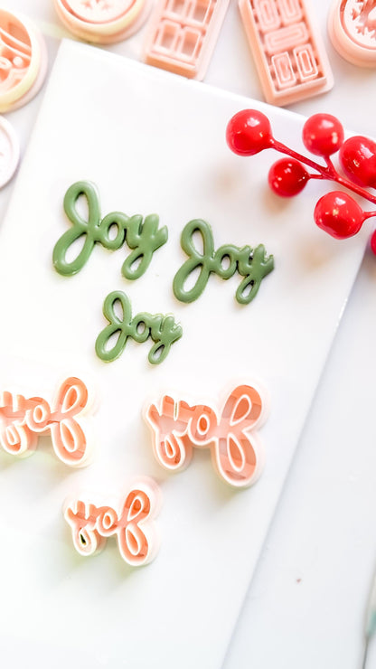 Joy Word Clay Cutter – Christmas Script Polymer Clay Lettering Tool