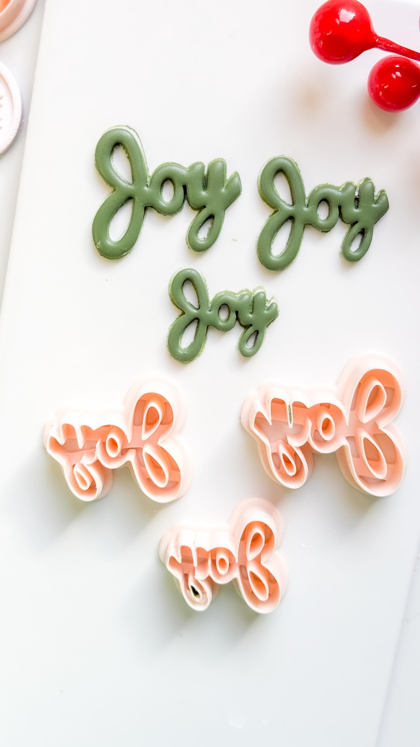 Joy Word Clay Cutter – Christmas Script Polymer Clay Lettering Tool