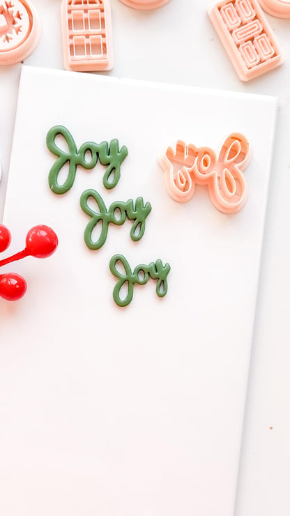 Joy Word Clay Cutter – Christmas Script Polymer Clay Lettering Tool