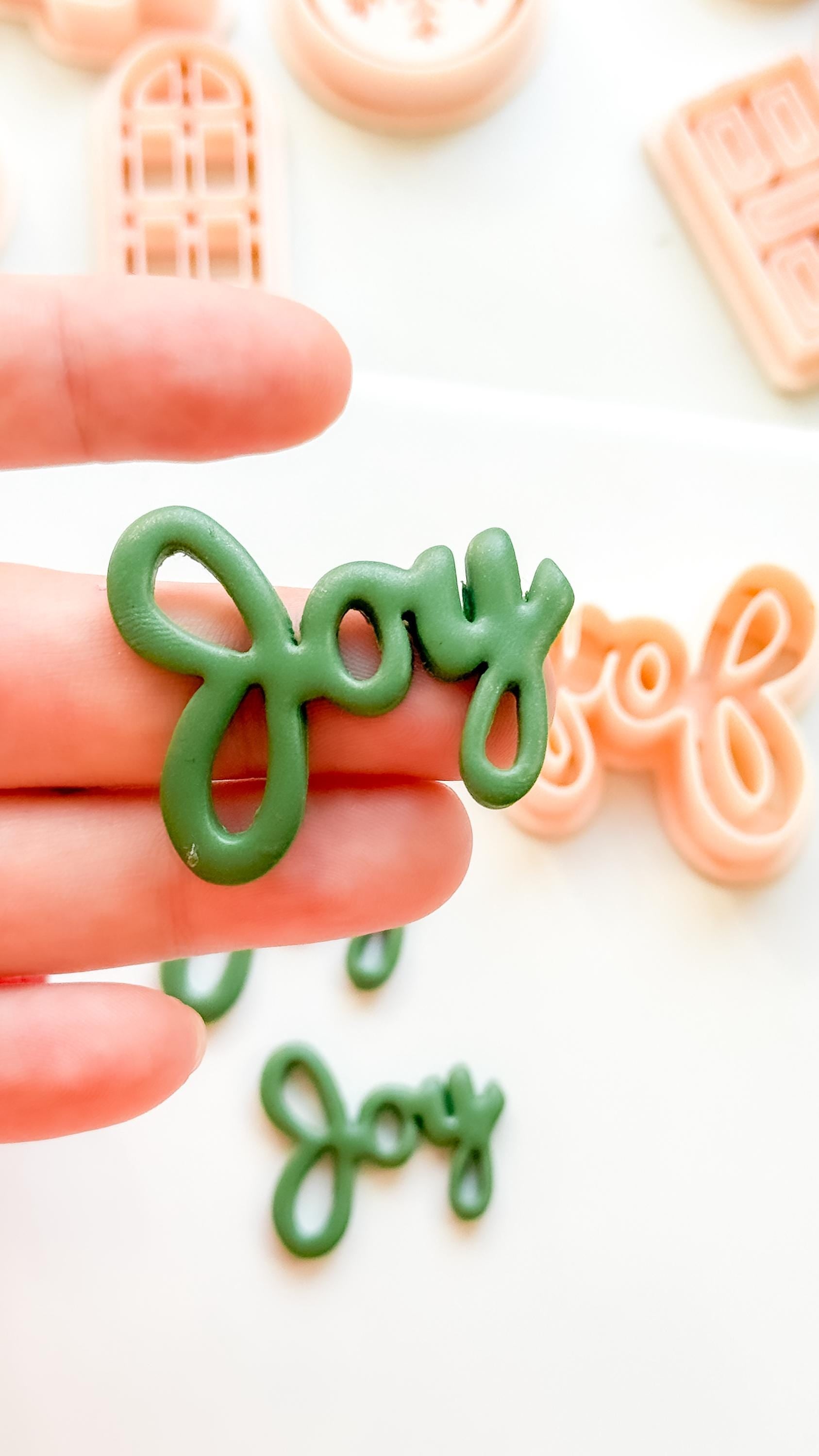 Joy Word Clay Cutter – Christmas Script Polymer Clay Lettering Tool