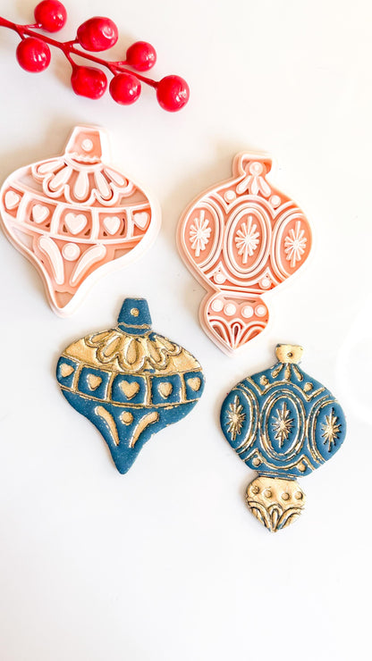 Ornamental Christmas Bauble Cutters Festive Polymer Clay Tools for Holiday Crafts