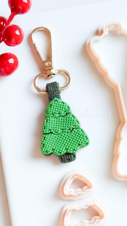 Christmas Tree Keychain: Holiday Charm Clay Cutter Set
