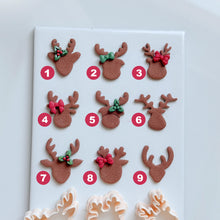 Reindeer Head Clay Cutter Set – Polymer Clay Christmas Earring & Charm Shapes