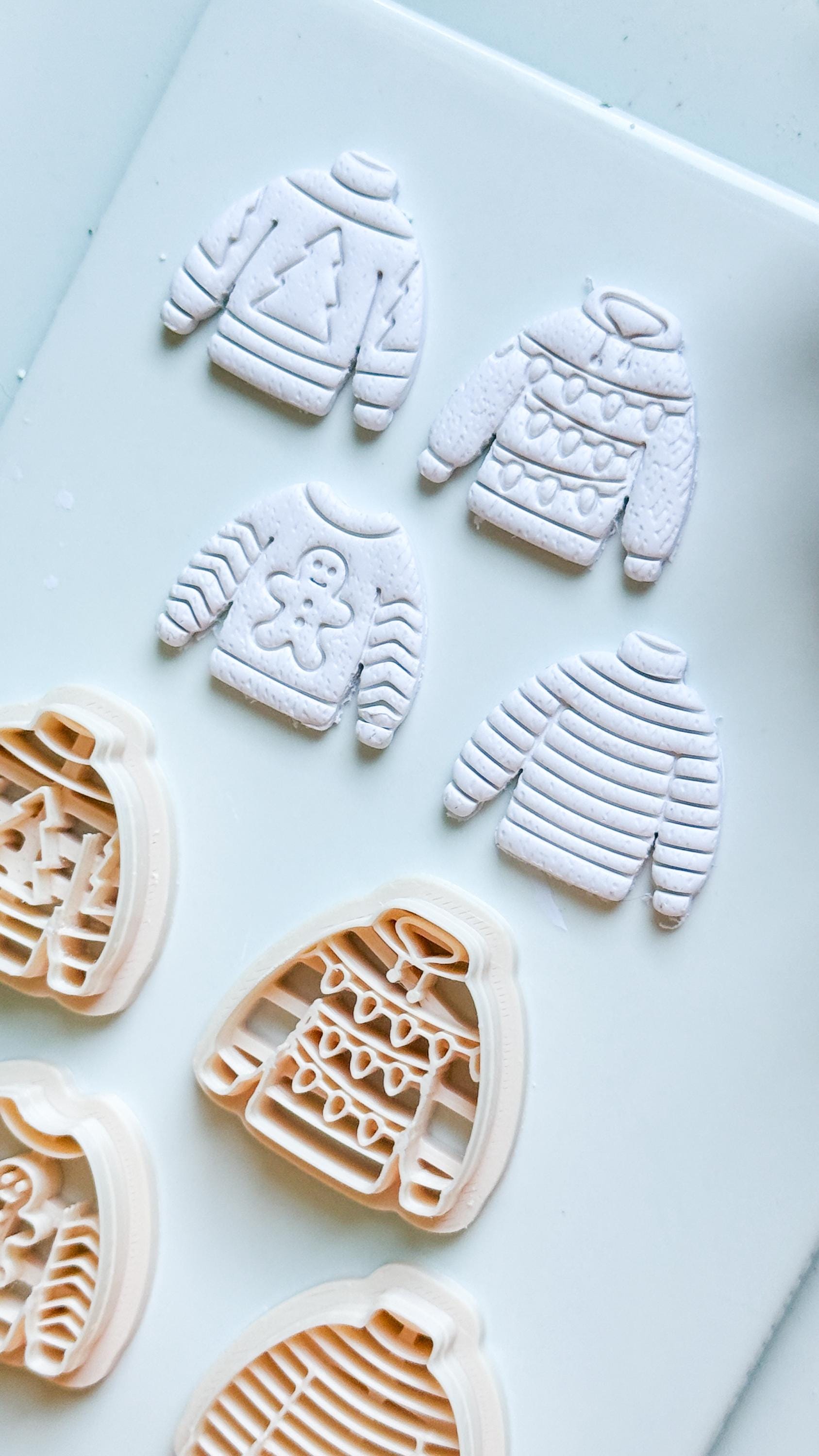 Christmas Sweater Clay Cutters: Holiday Earring Cutters for Polymer Clay