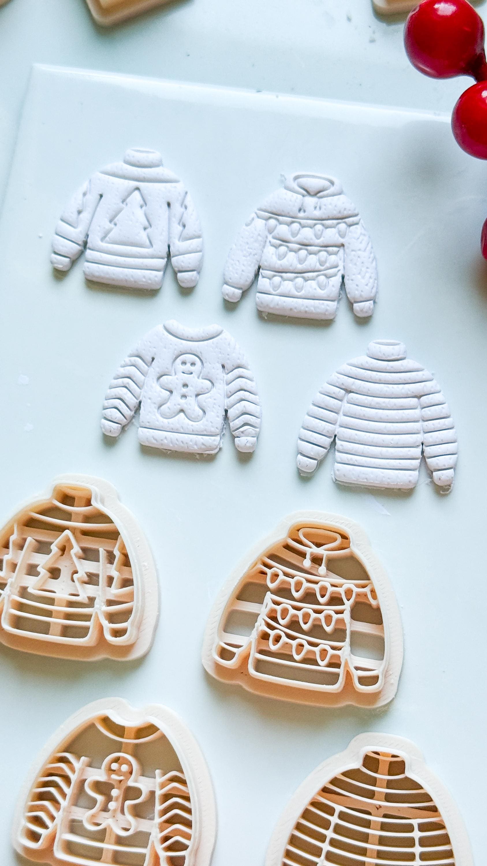 Christmas Sweater Clay Cutters: Holiday Earring Cutters for Polymer Clay
