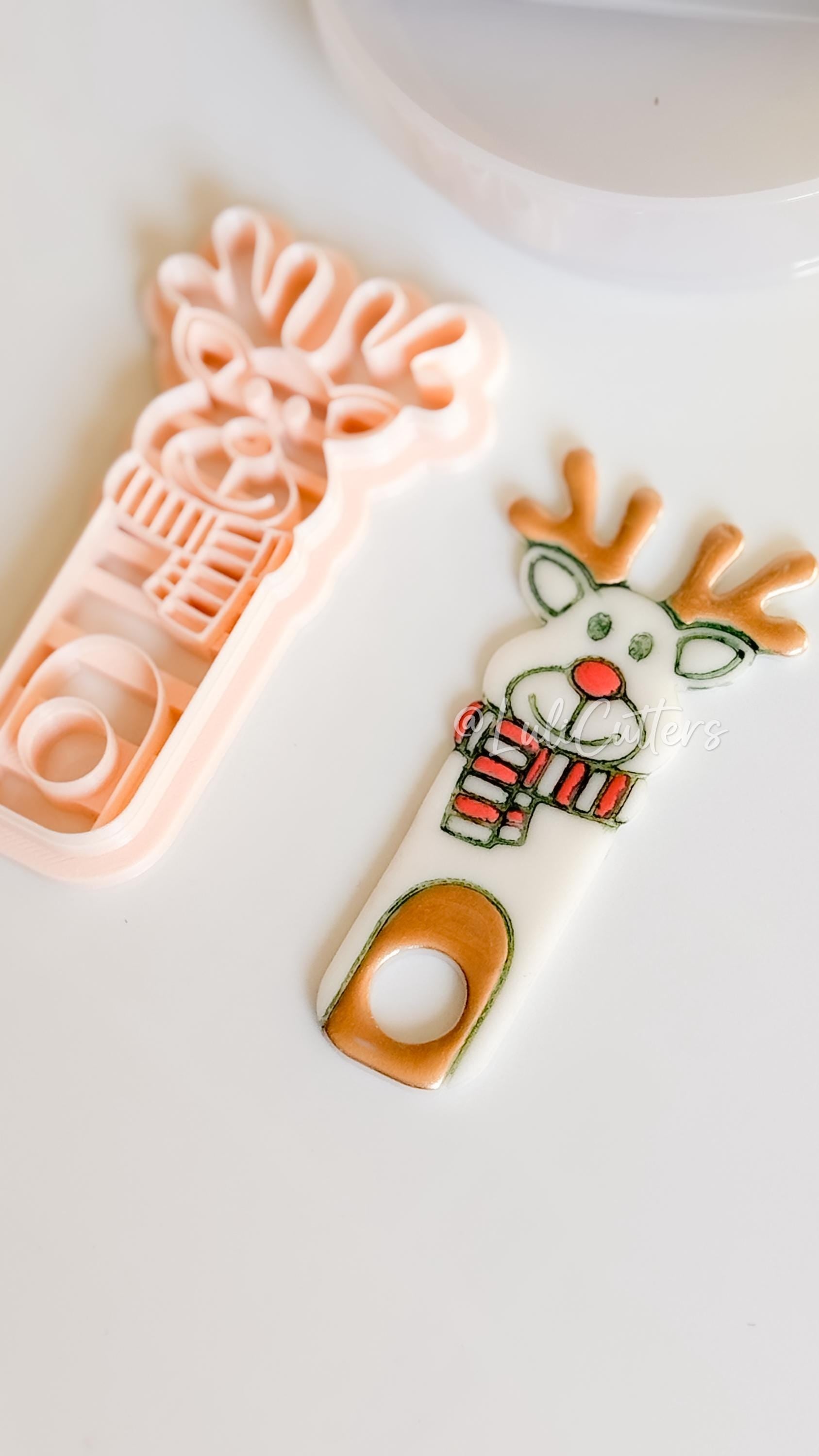 Santa and Reindeer Clay Cutters – Christmas Stanley Tumbler Topper Polymer Clay Tools