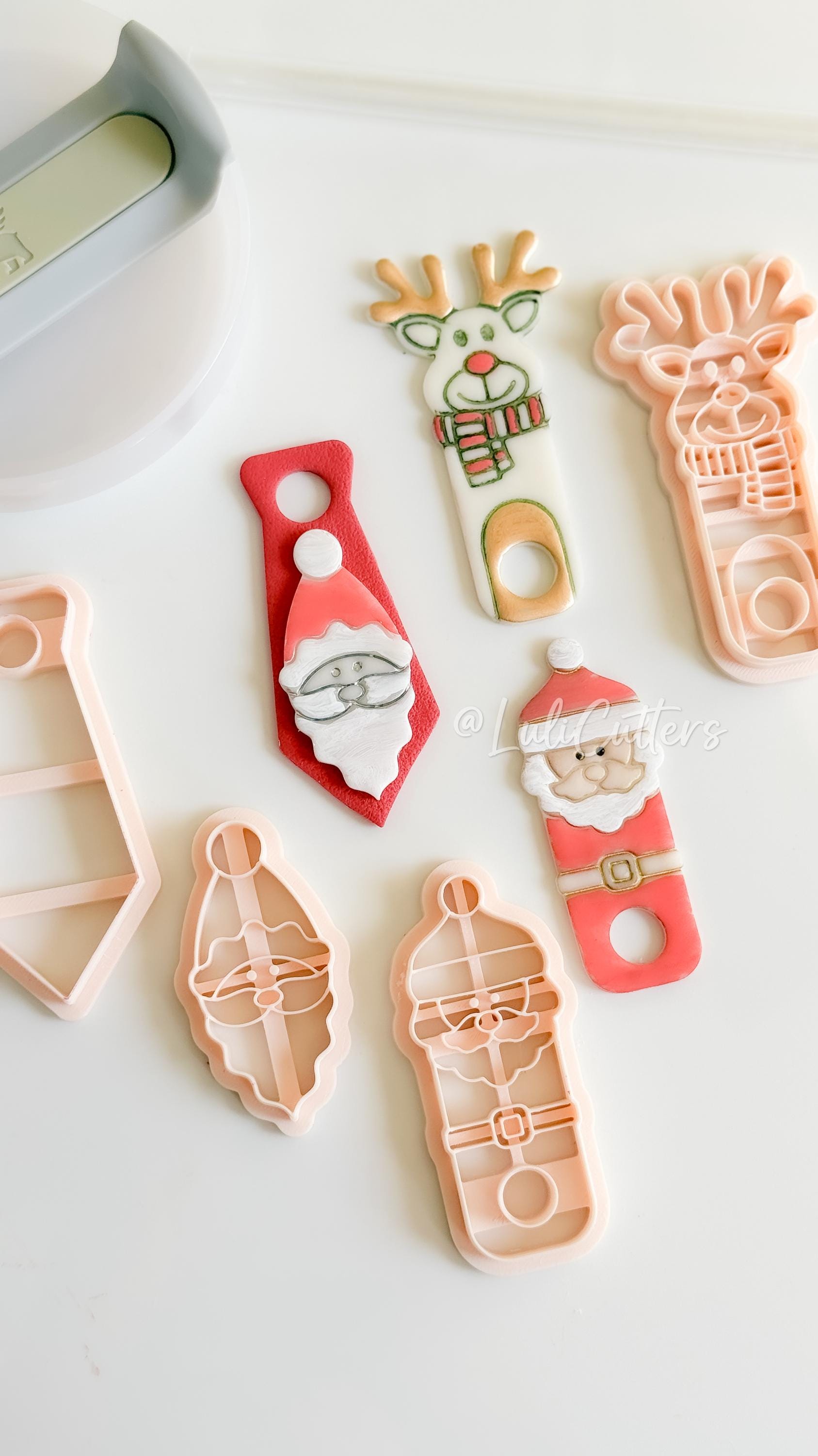 Santa and Reindeer Clay Cutters – Christmas Stanley Tumbler Topper Polymer Clay Tools