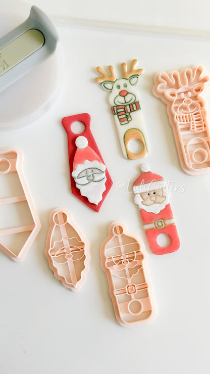 Santa and Reindeer Clay Cutters – Christmas Stanley Tumbler Topper Polymer Clay Tools