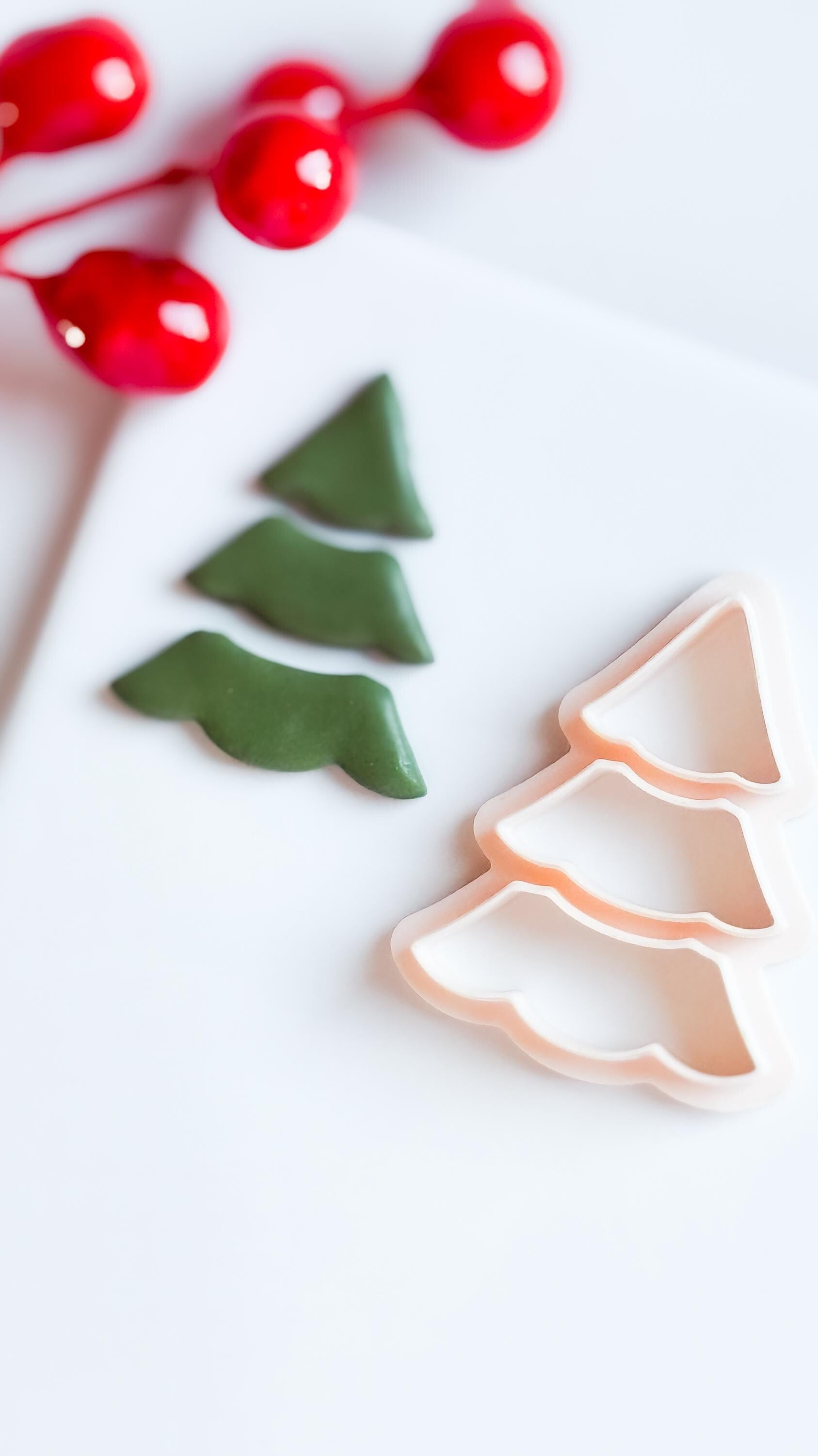 Christmas Tree Clay Cutter – Layered Pine Shape Polymer Clay Tool
