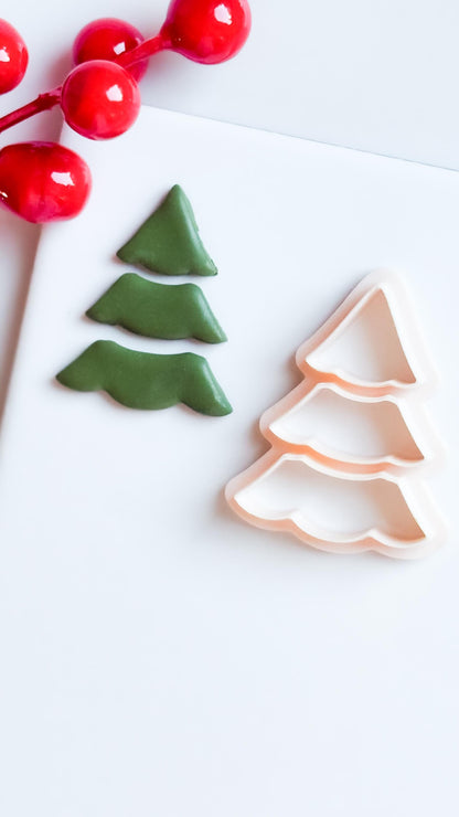 Christmas Tree Clay Cutter – Layered Pine Shape Polymer Clay Tool