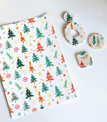 Christmas Tree & Santa Transfer Papers – Festive Polymer Clay Surface Designs