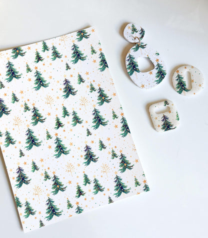 Christmas Tree & Santa Transfer Papers – Festive Polymer Clay Surface Designs