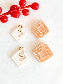 Layered Square Clay Cutter Set – Modern Geometric Polymer Clay Earring Shapes