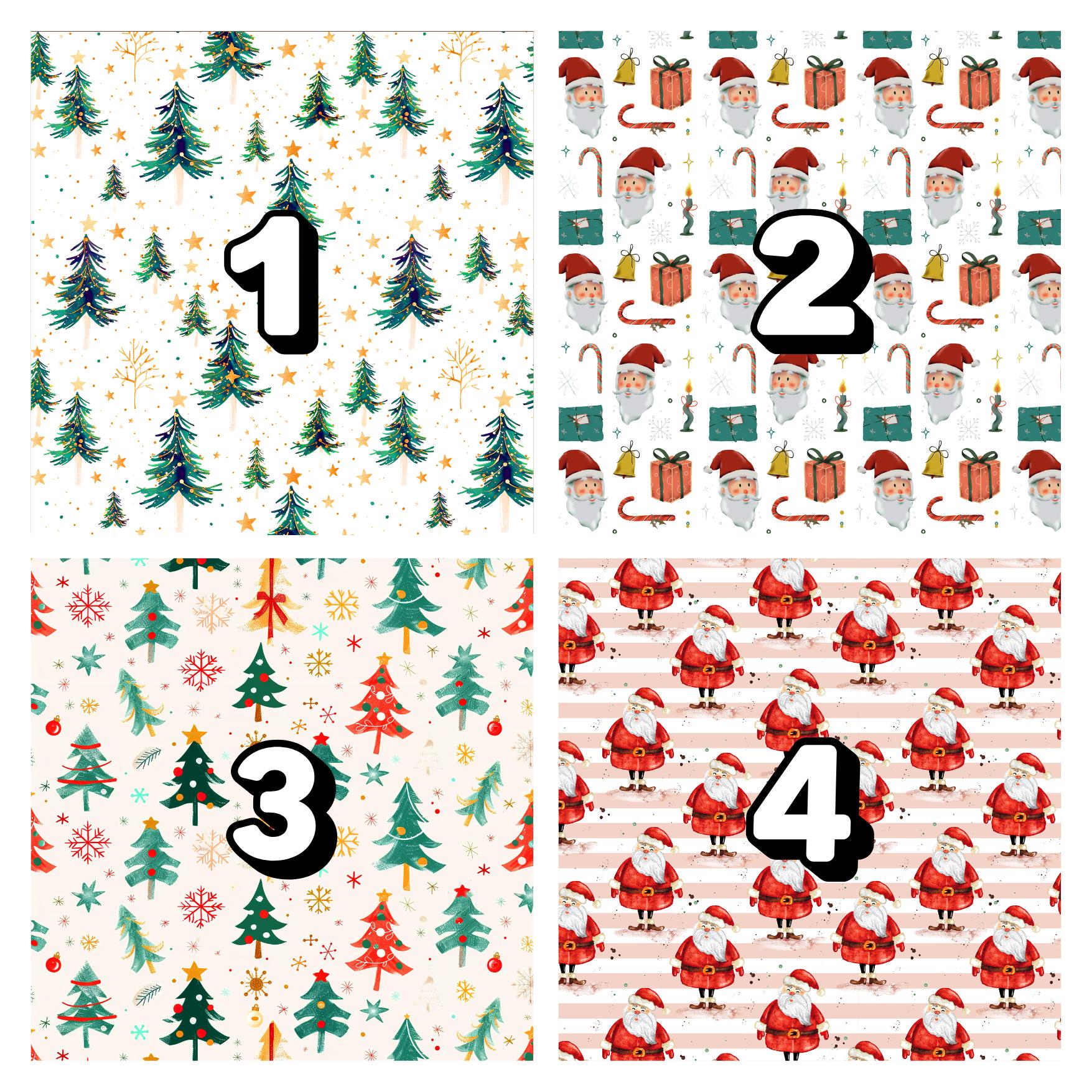 Christmas Tree & Santa Transfer Papers – Festive Polymer Clay Surface Designs