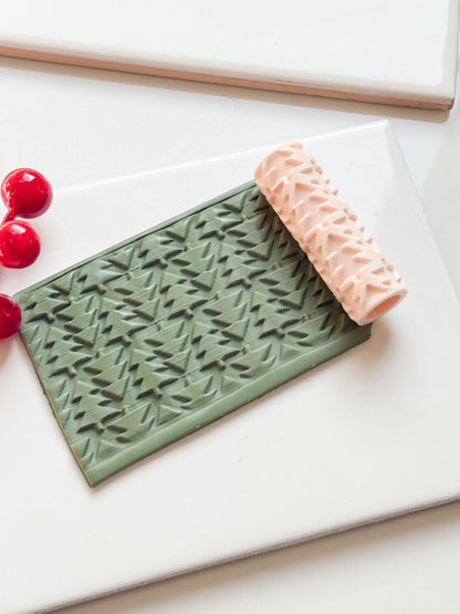 Christmas Tree Embossing Roller – Holiday Pattern Roller for Polymer Clay