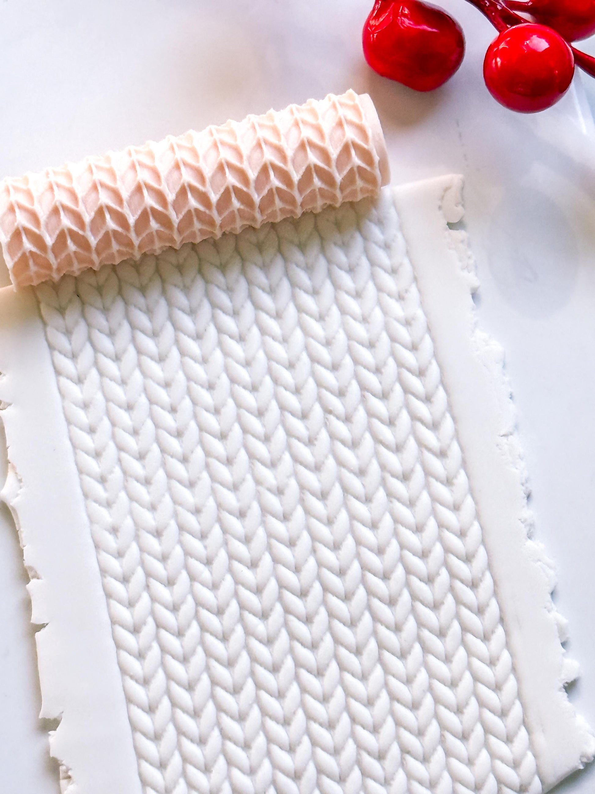 Knit Texture Embossing Roller – Sweater Pattern Polymer Clay Embossing Tool