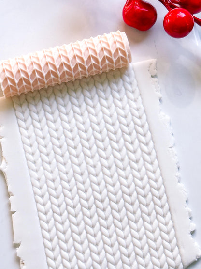 Knit Texture Embossing Roller – Sweater Pattern Polymer Clay Embossing Tool