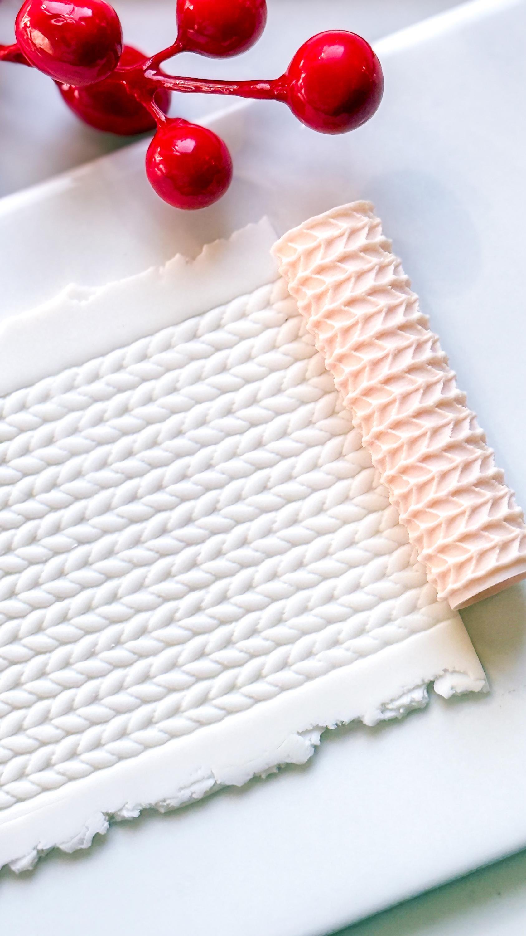 Knit Texture Embossing Roller – Sweater Pattern Polymer Clay Embossing Tool