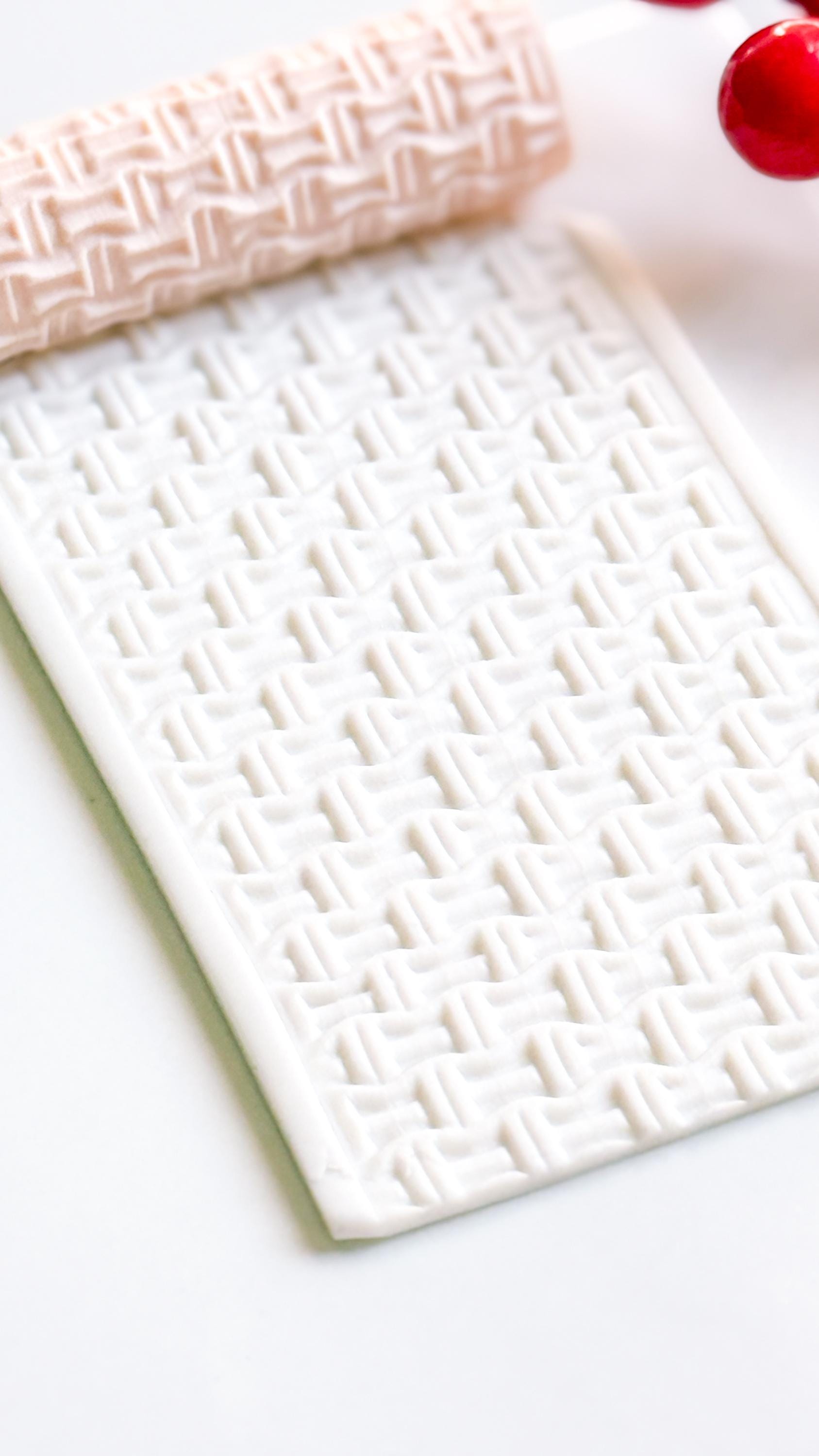 Cable Knit Embossing Roller – Woven Texture Roller for Polymer Clay