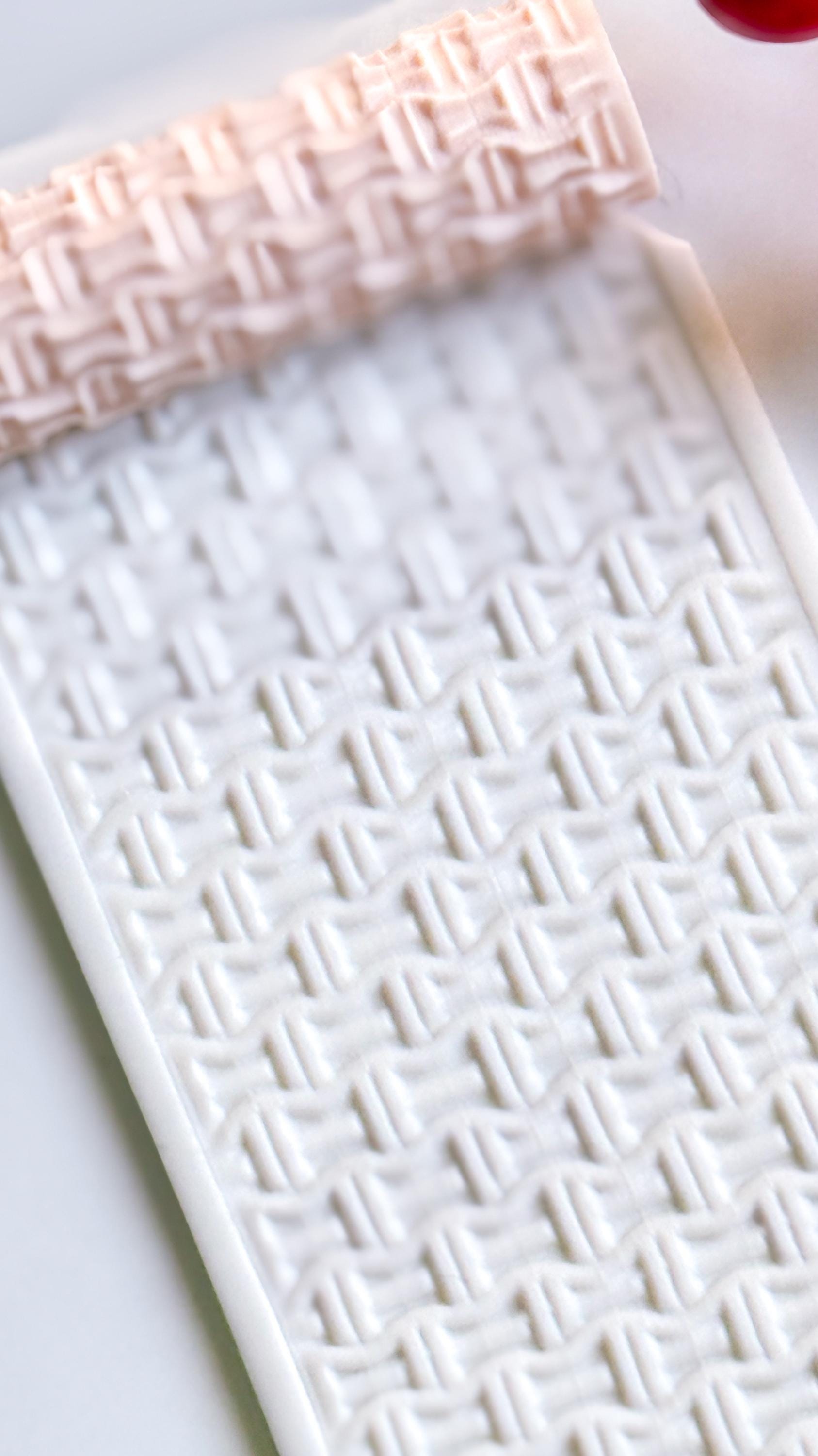 Cable Knit Embossing Roller – Woven Texture Roller for Polymer Clay