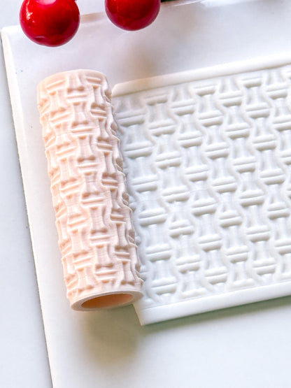 Cable Knit Embossing Roller – Woven Texture Roller for Polymer Clay
