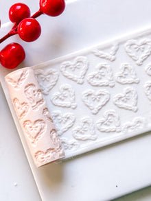 Braided Heart Emboss Roller for Polymer Clay – Scandinavian Christmas Texture Rolling Pin
