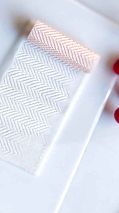 Herringbone Knit Embossing Roller – Diagonal Texture Roller for Polymer Clay