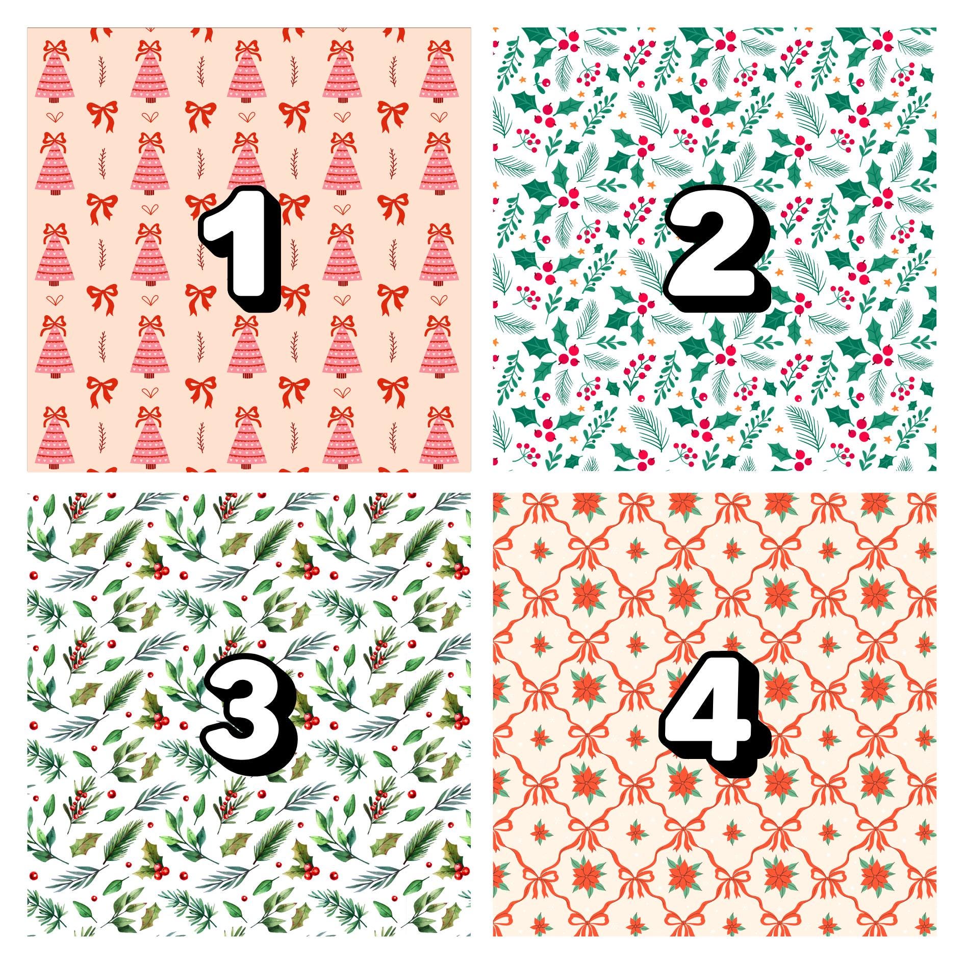 Christmas Winter Patterns Transfer Papers – Festive Polymer Clay Surface Designs