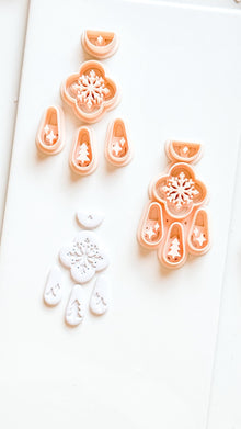 Christmas Snowflake Clay Cutter Set: Individual and Joint Holiday Polymer Clay Tools