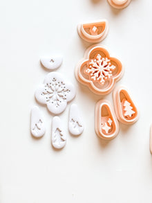 Christmas Snowflake Clay Cutter Set: Individual and Joint Holiday Polymer Clay Tools