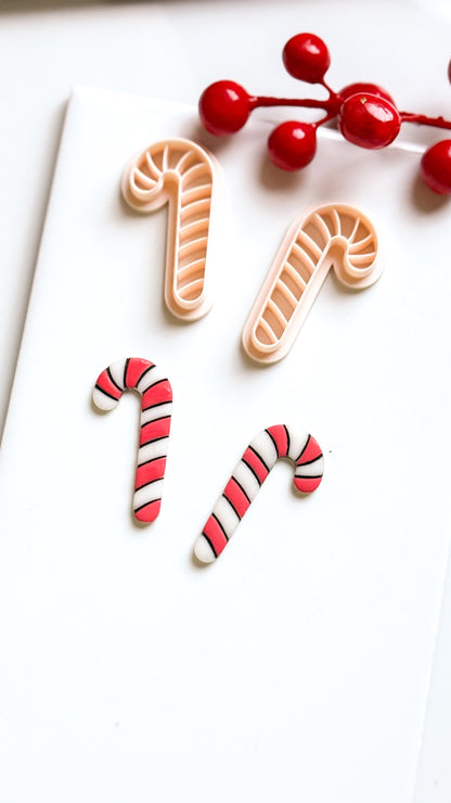Candy Cane Clay Cutter: Christmas Earring & Charm Tool