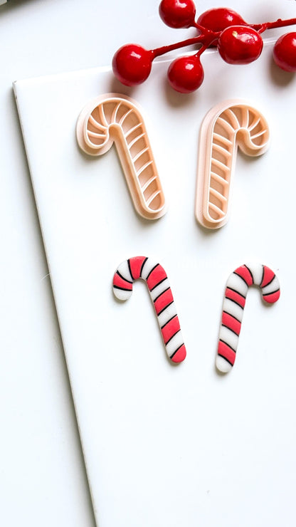 Candy Cane Clay Cutter: Christmas Earring & Charm Tool