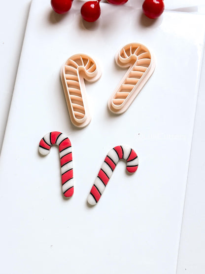 Candy Cane Clay Cutter: Christmas Earring & Charm Tool