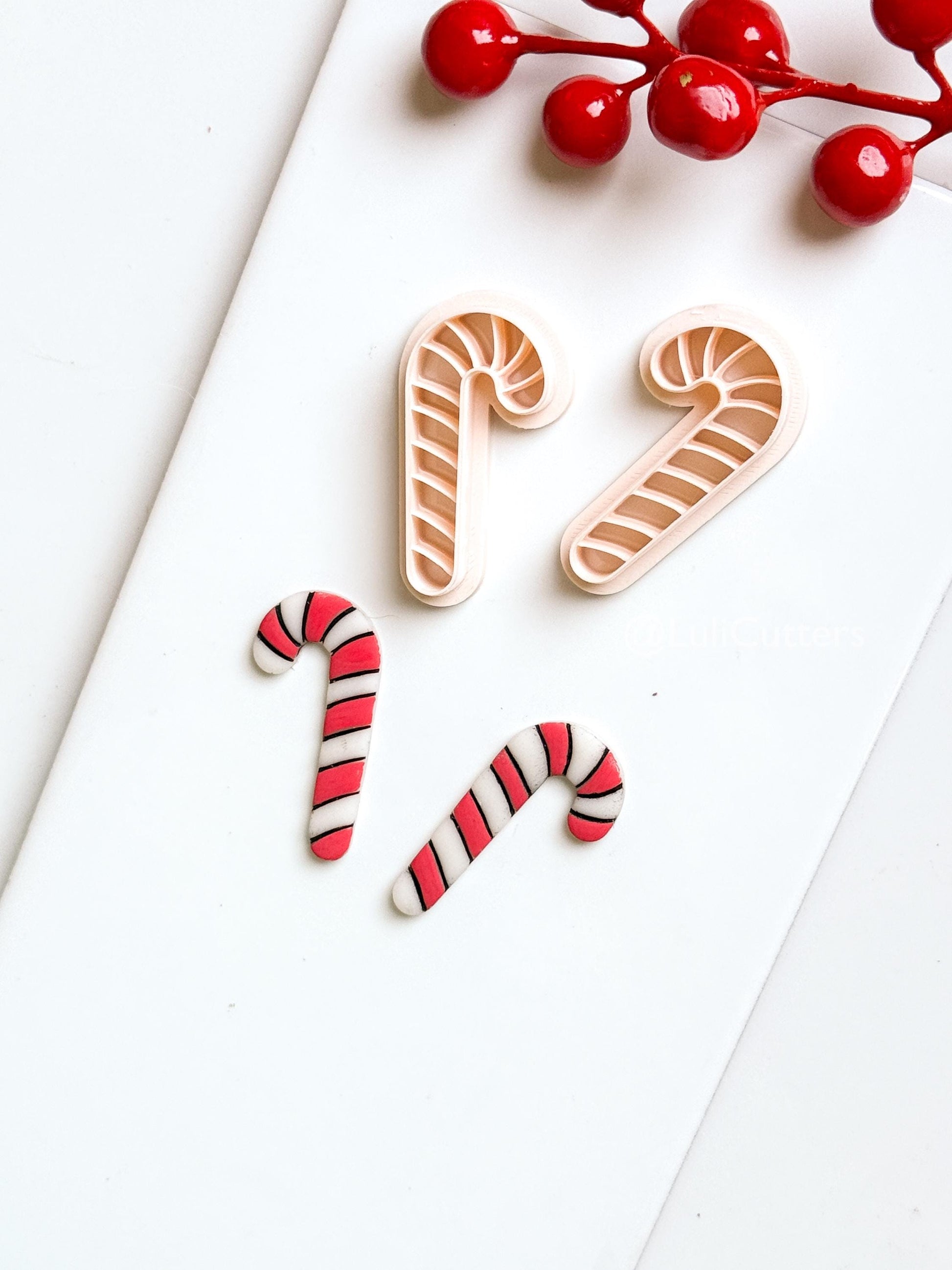 Candy Cane Clay Cutter: Christmas Earring & Charm Tool