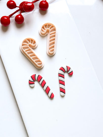 Candy Cane Clay Cutter: Christmas Earring & Charm Tool