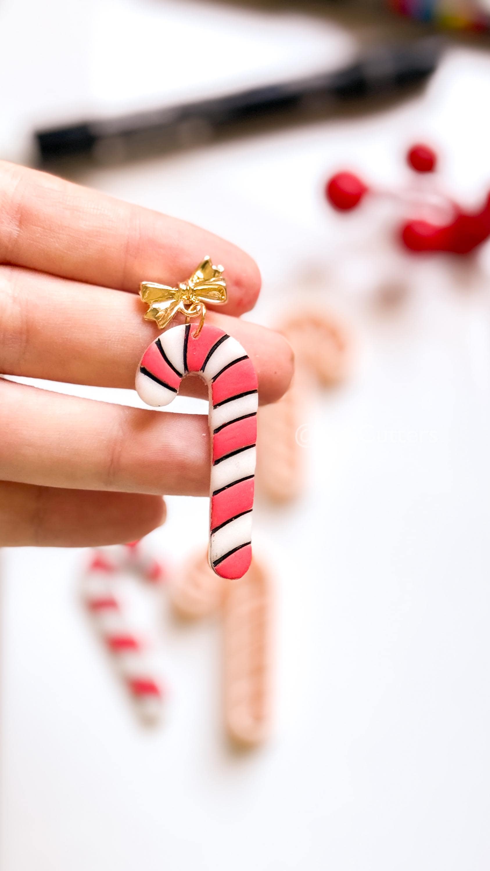 Candy Cane Clay Cutter: Christmas Earring & Charm Tool
