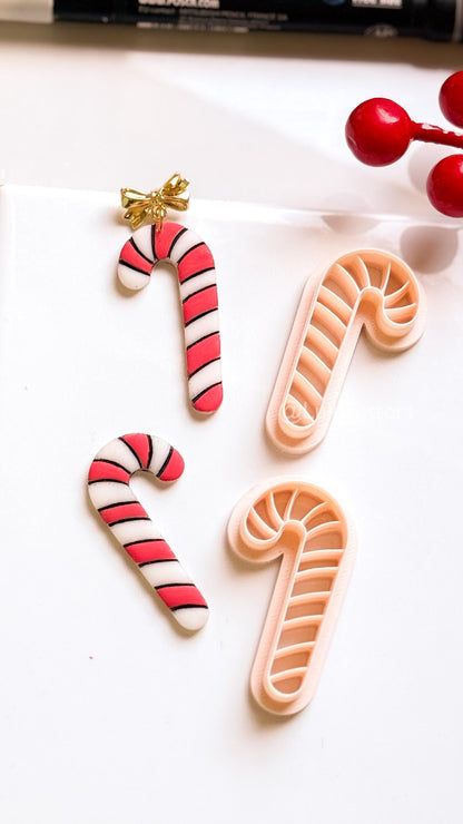 Candy Cane Clay Cutter: Christmas Earring & Charm Tool