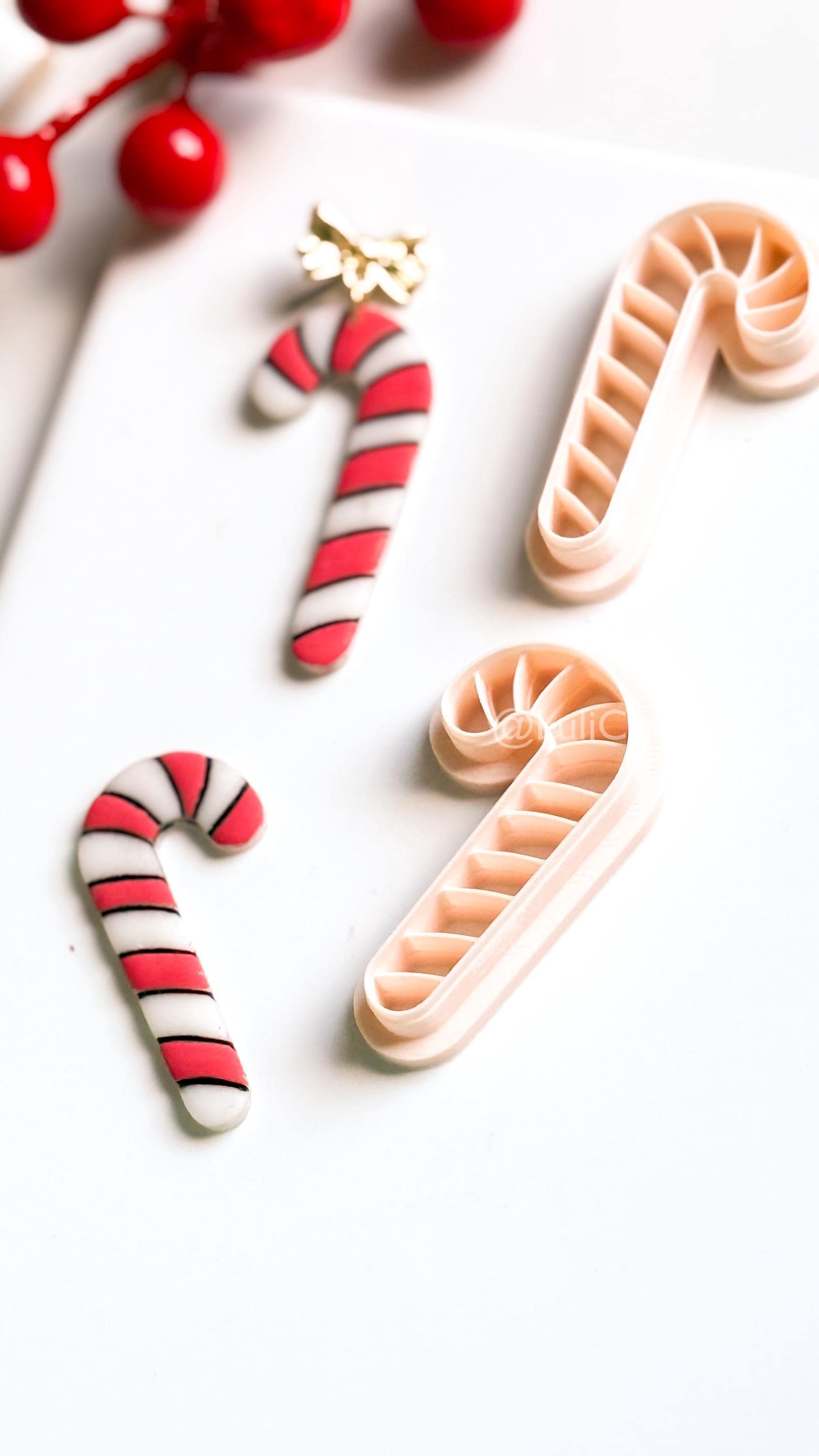Candy Cane Clay Cutter: Christmas Earring & Charm Tool
