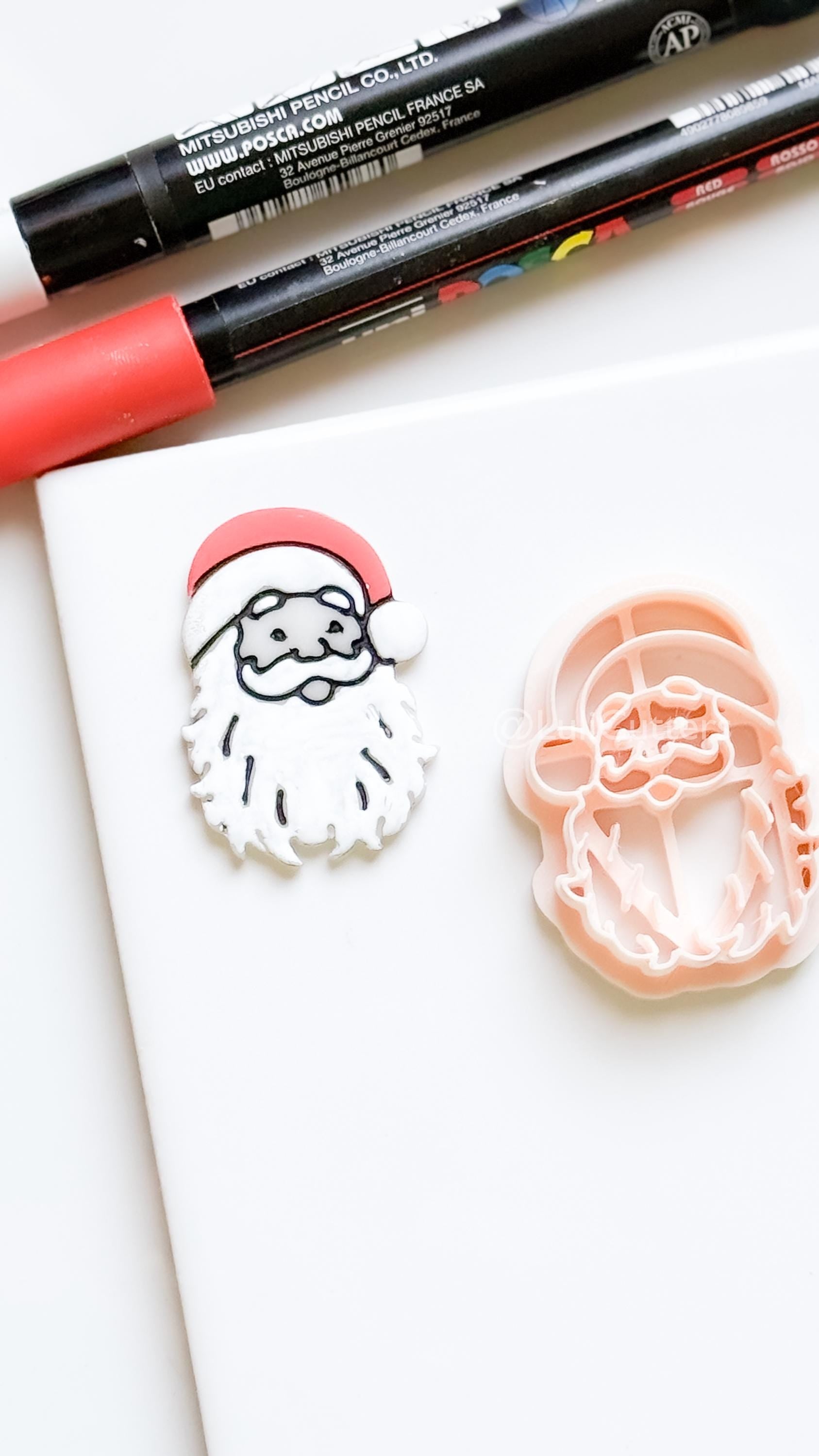 Santa Face Clay Cutter – Christmas Polymer Clay Tool for Festive Earrings & Charms