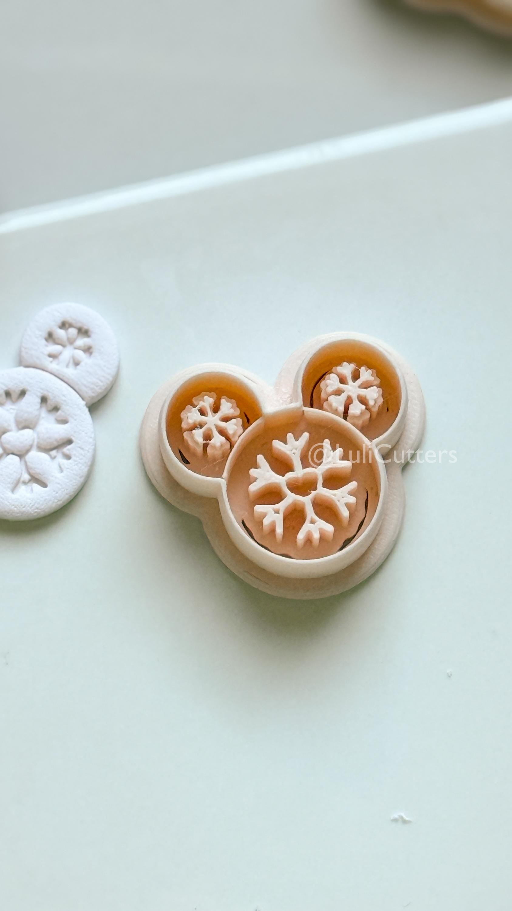 Snowflake Mouse Clay Cutter – Christmas Polymer Clay Earring or Ornament Shape