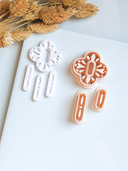 Folk Art Floral Clay Cutter Set – Nordic-Inspired Polymer Clay Earring Cutters