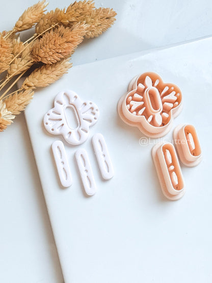 Folk Art Floral Clay Cutter Set – Nordic-Inspired Polymer Clay Earring Cutters