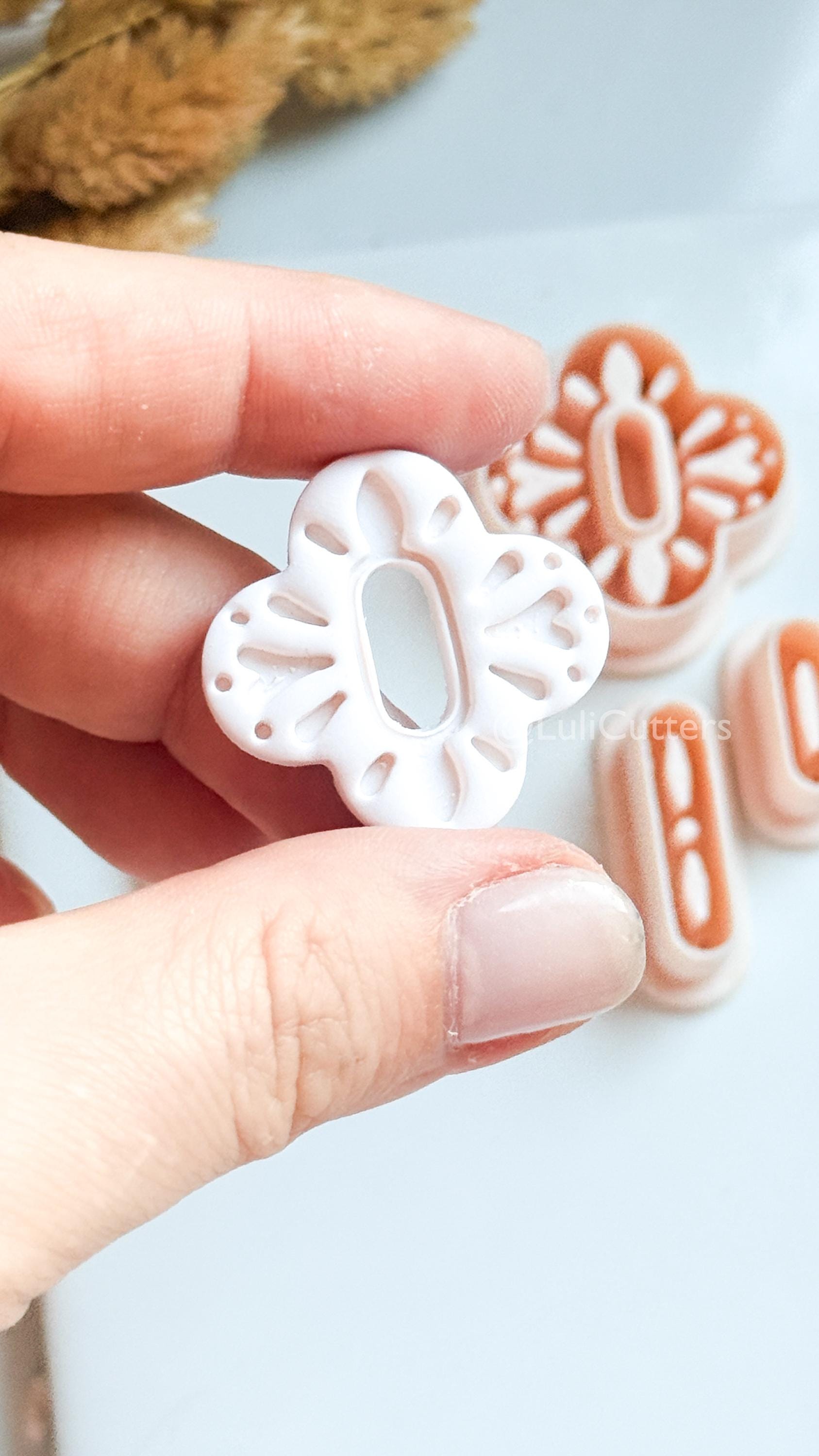 Folk Art Floral Clay Cutter Set – Nordic-Inspired Polymer Clay Earring Cutters